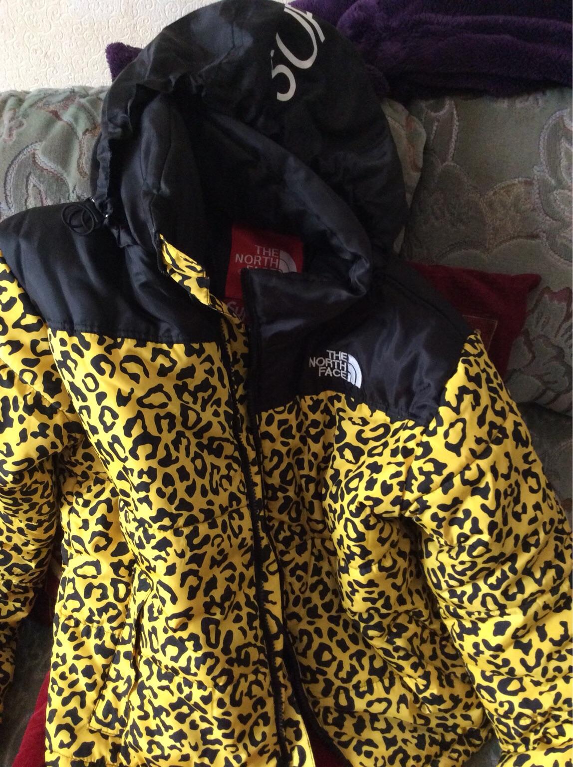north face supreme leopard print jacket for sale