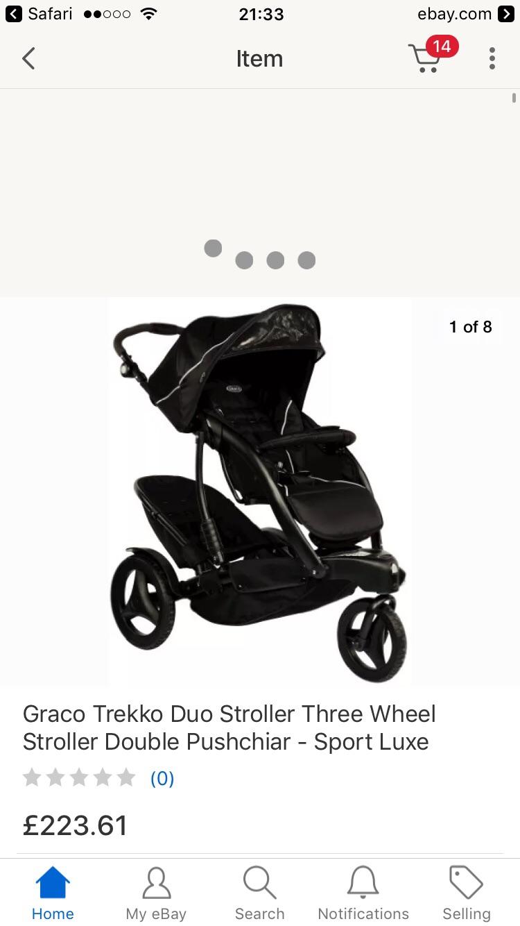 graco trekko duo three wheel stroller sport luxe