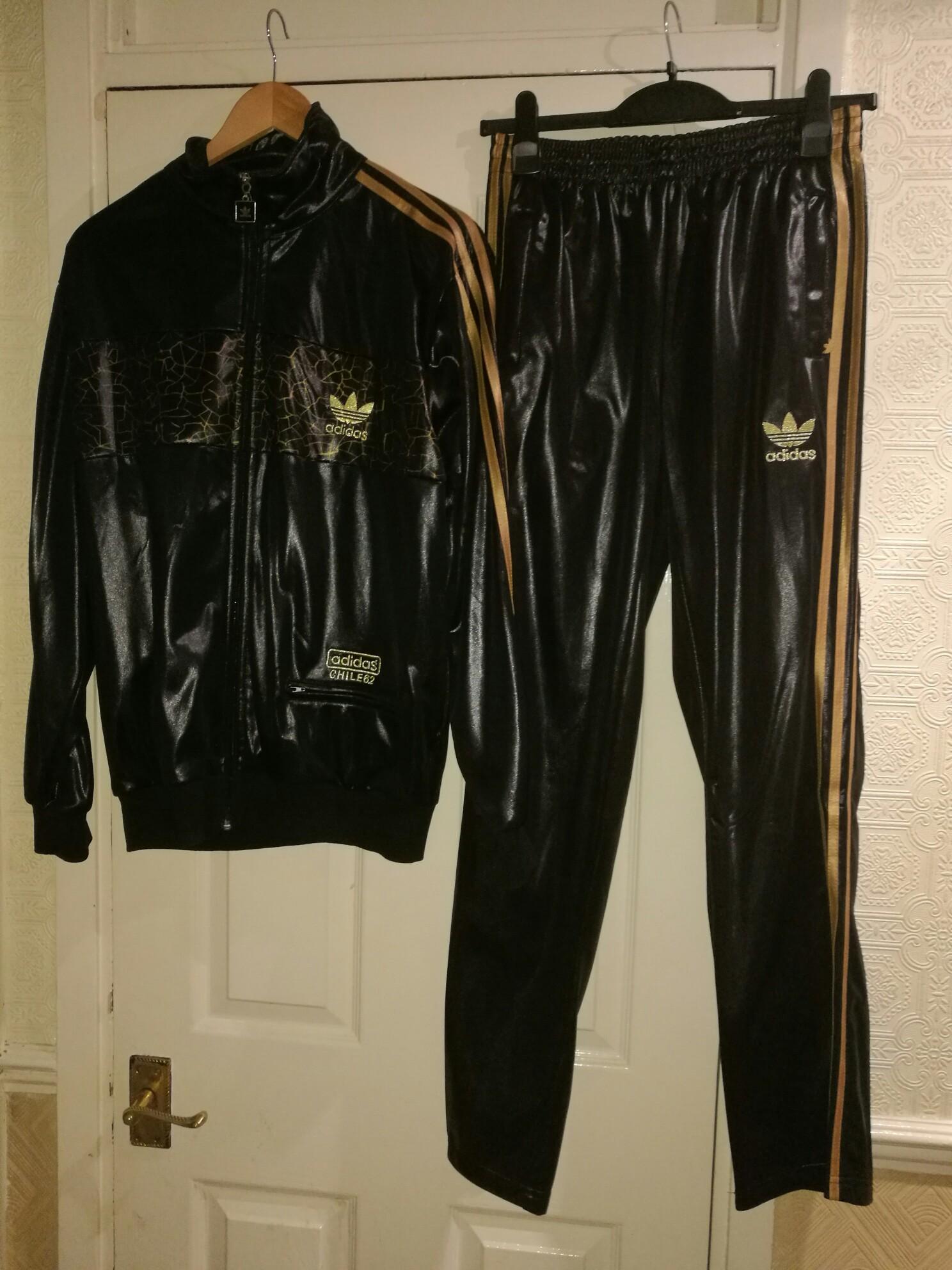 black and gold adidas sweatsuit