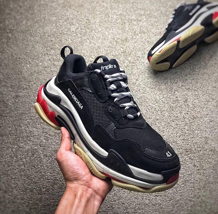 Balenciaga Triple s suede leather mesh sneakers
