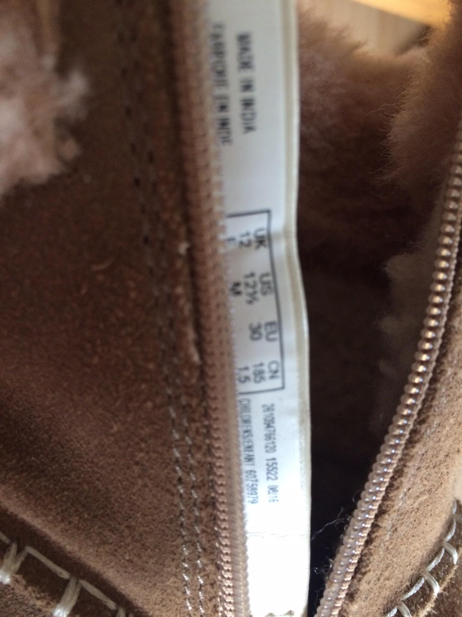 F Clarks Greeta Ace Walnut Suede Warm Girls Winter Boots Size UK 10-12 1//2G