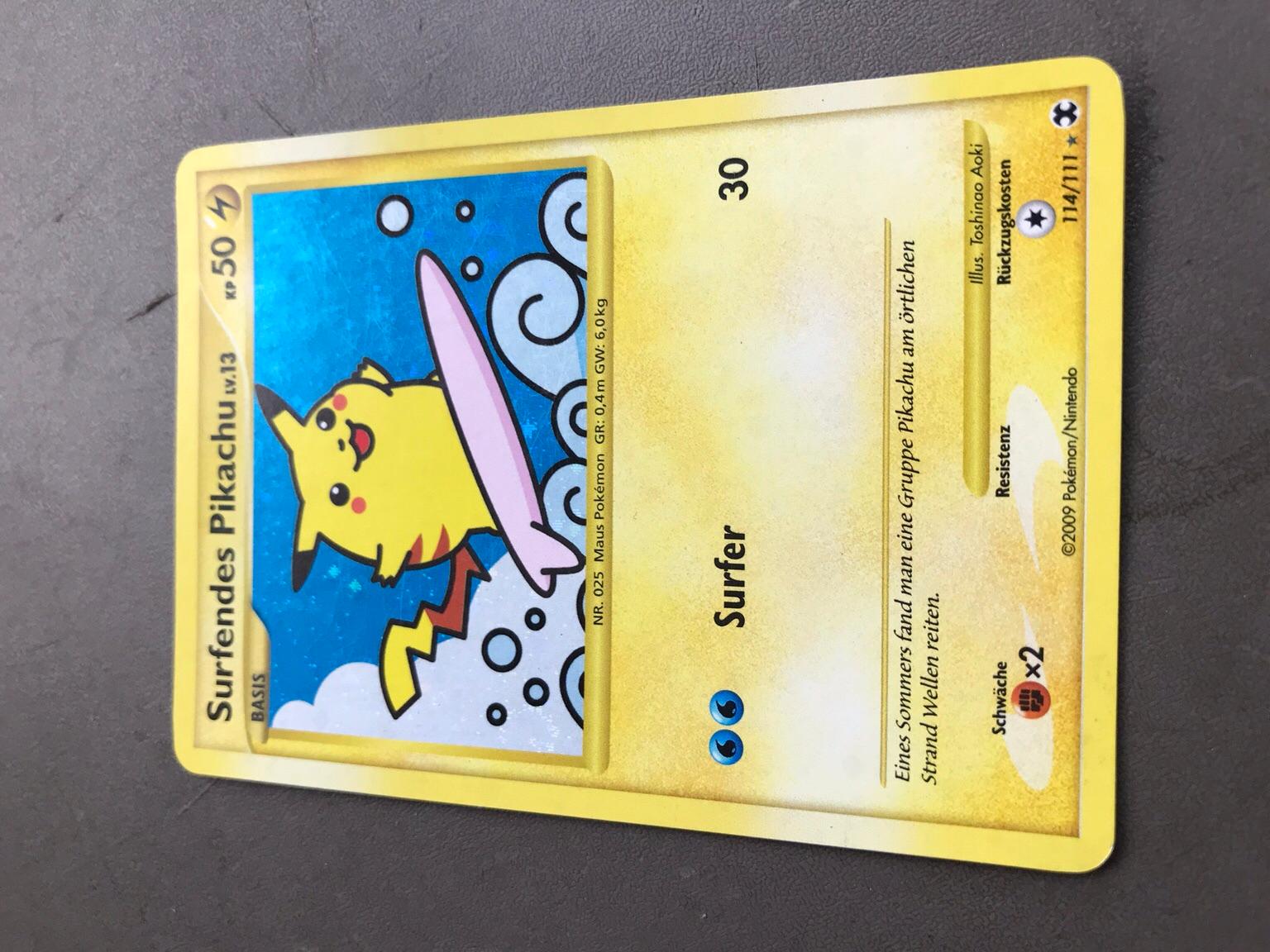 Pokemon Karte Surfendes Pikachu