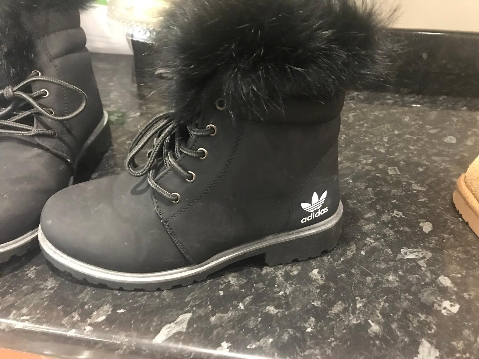 adidas shoe boots with fur