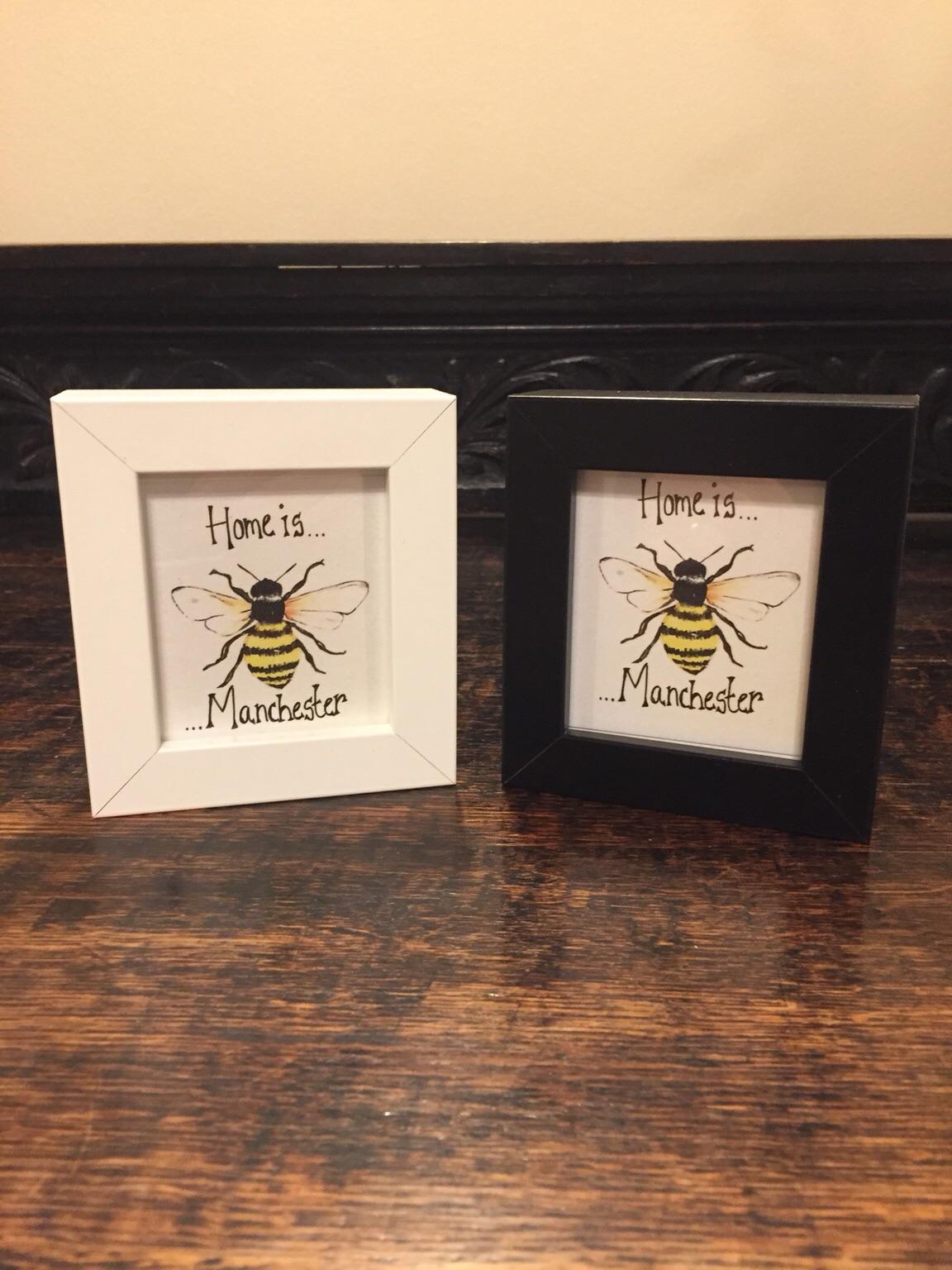 Small Manchester Bee Art Print &amp; Frame in Oldham for £4.00 