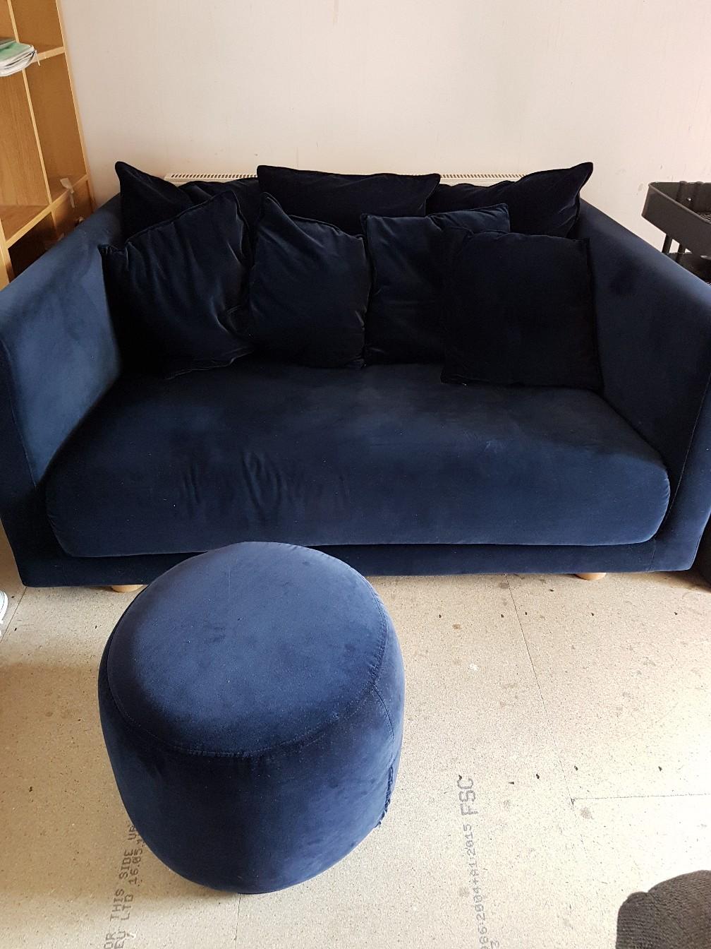 Blue velvet ikea stockholm 2 seater sofa in CR2 London for