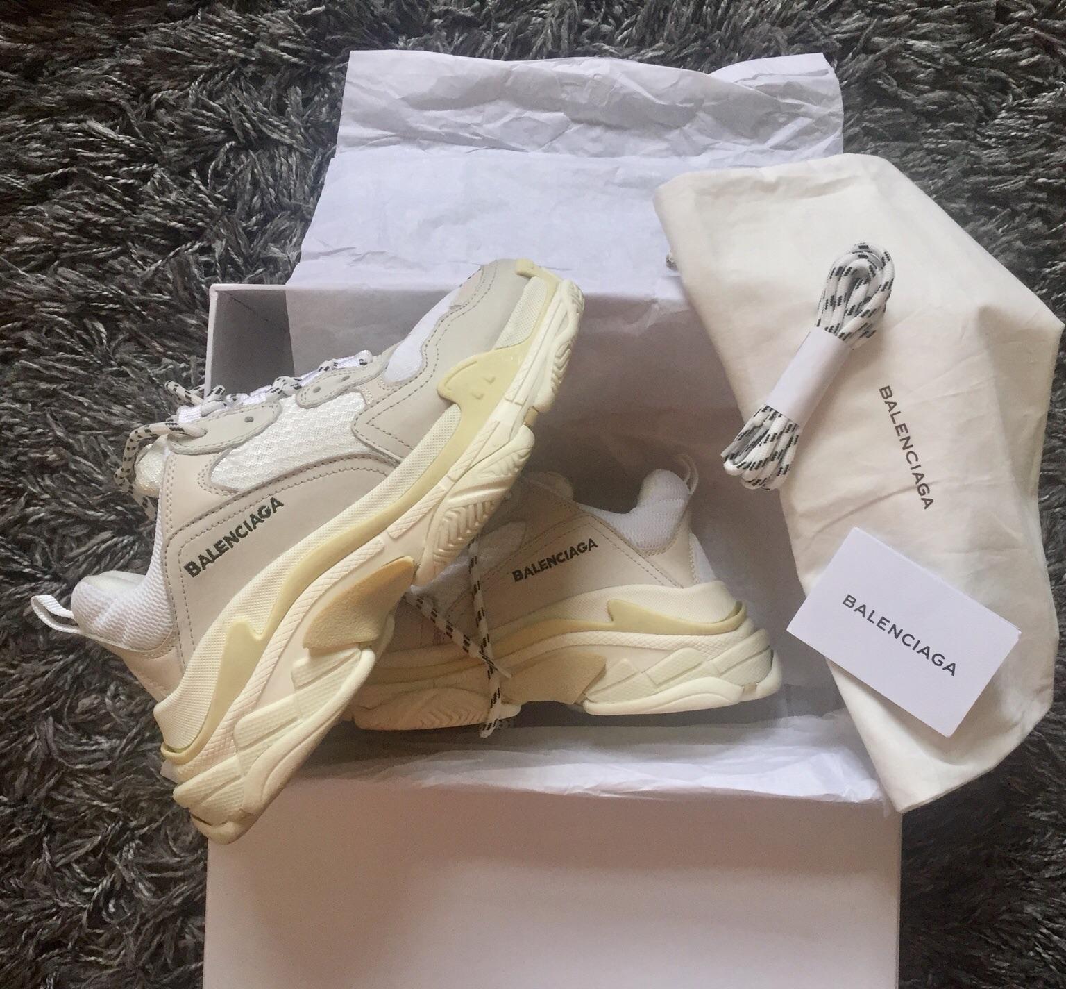Balenciaga Triple S Mesh Suede and Leather Sneakers