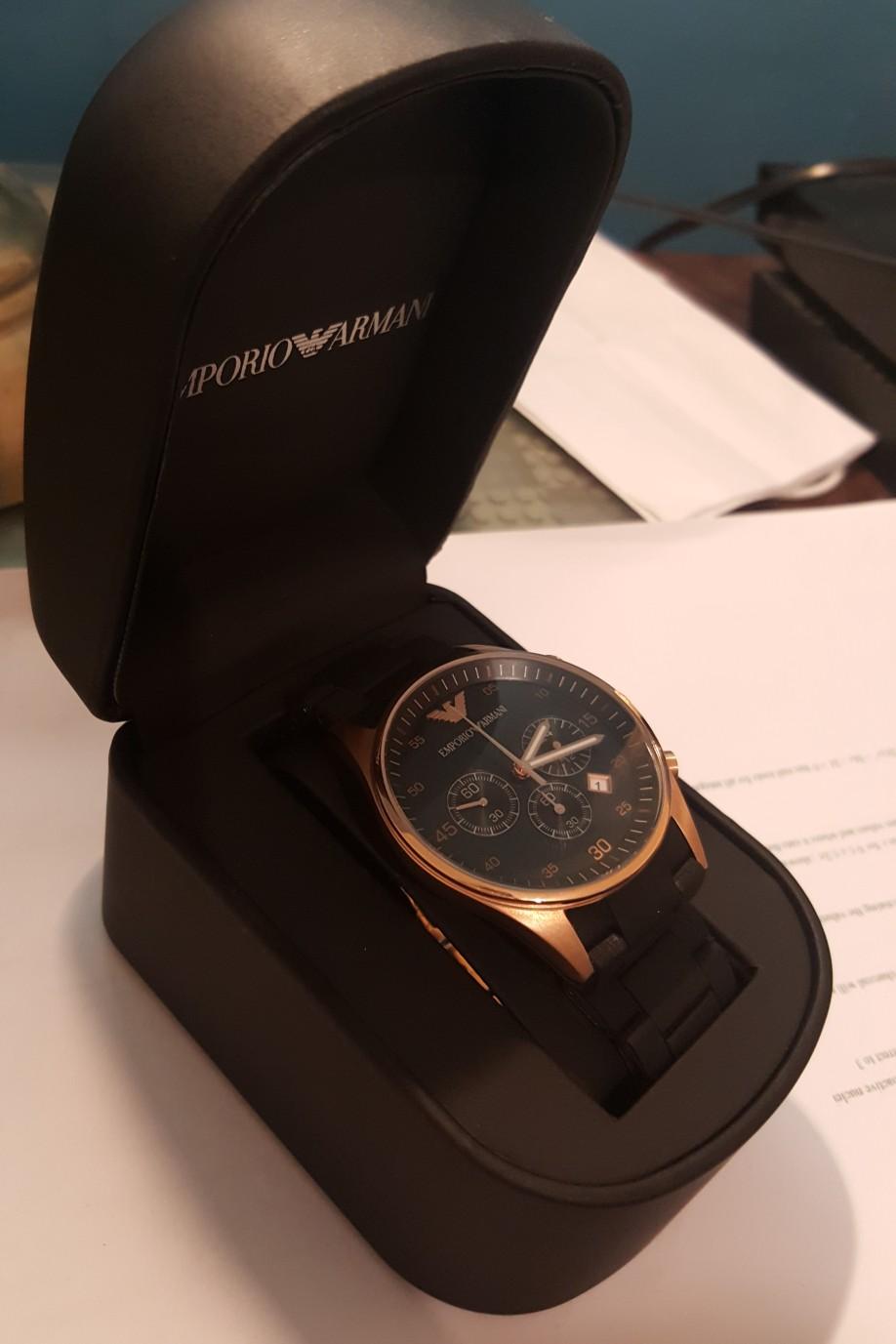 Mens Emporio Armani rose gold watch in 