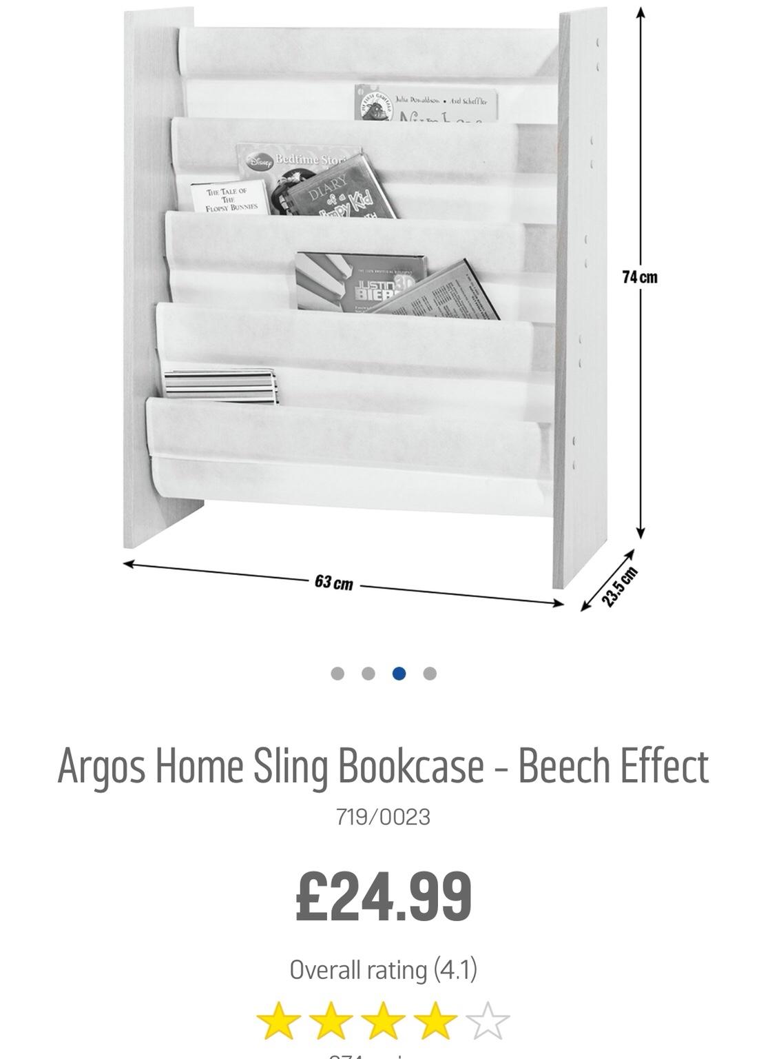 argos sling bookcase