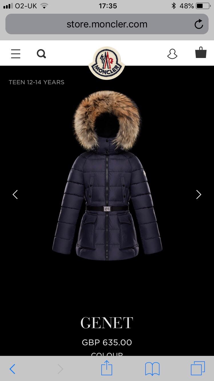 Girls Moncler Coat Age12 immaculate 