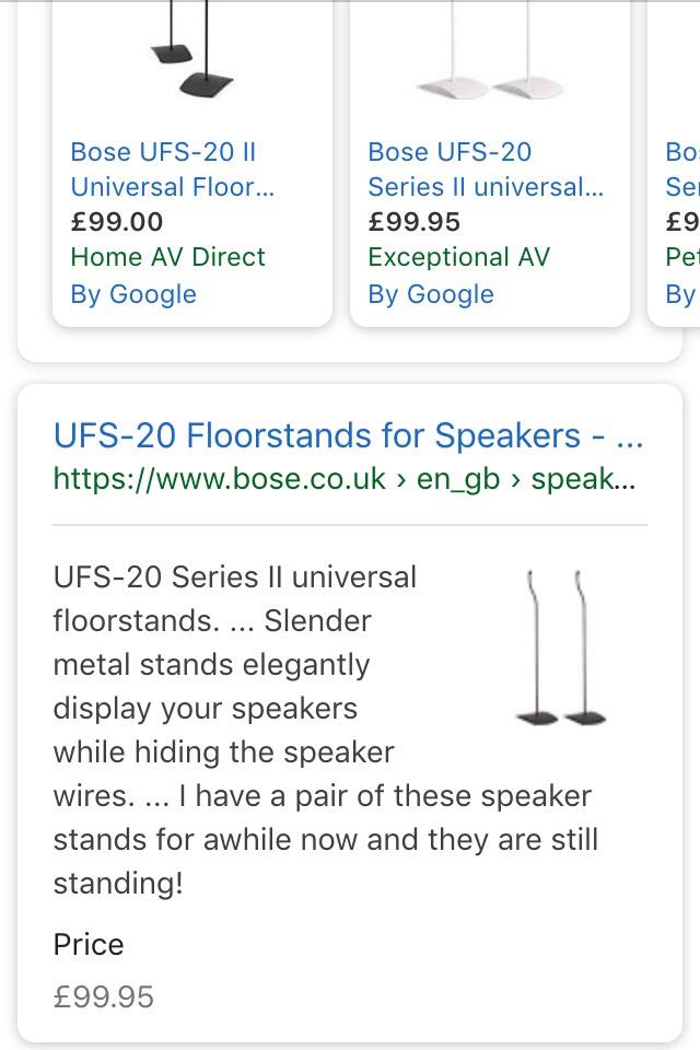 Bose Ufs 20 Floor Speaker Stands In Bolton Fur 25 00 Zum Verkauf