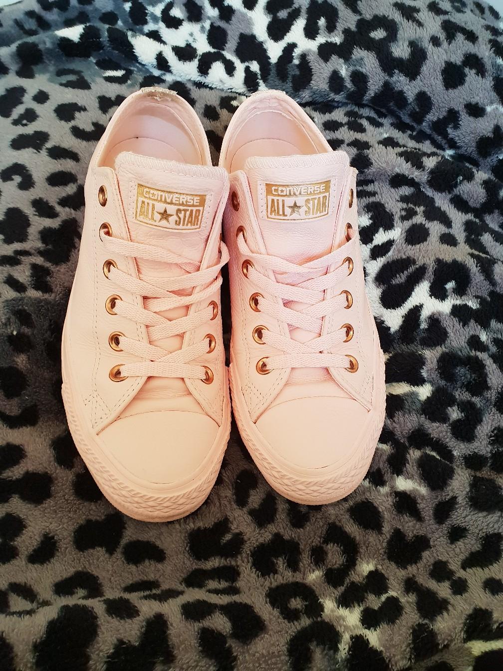 converse pink leather rose gold