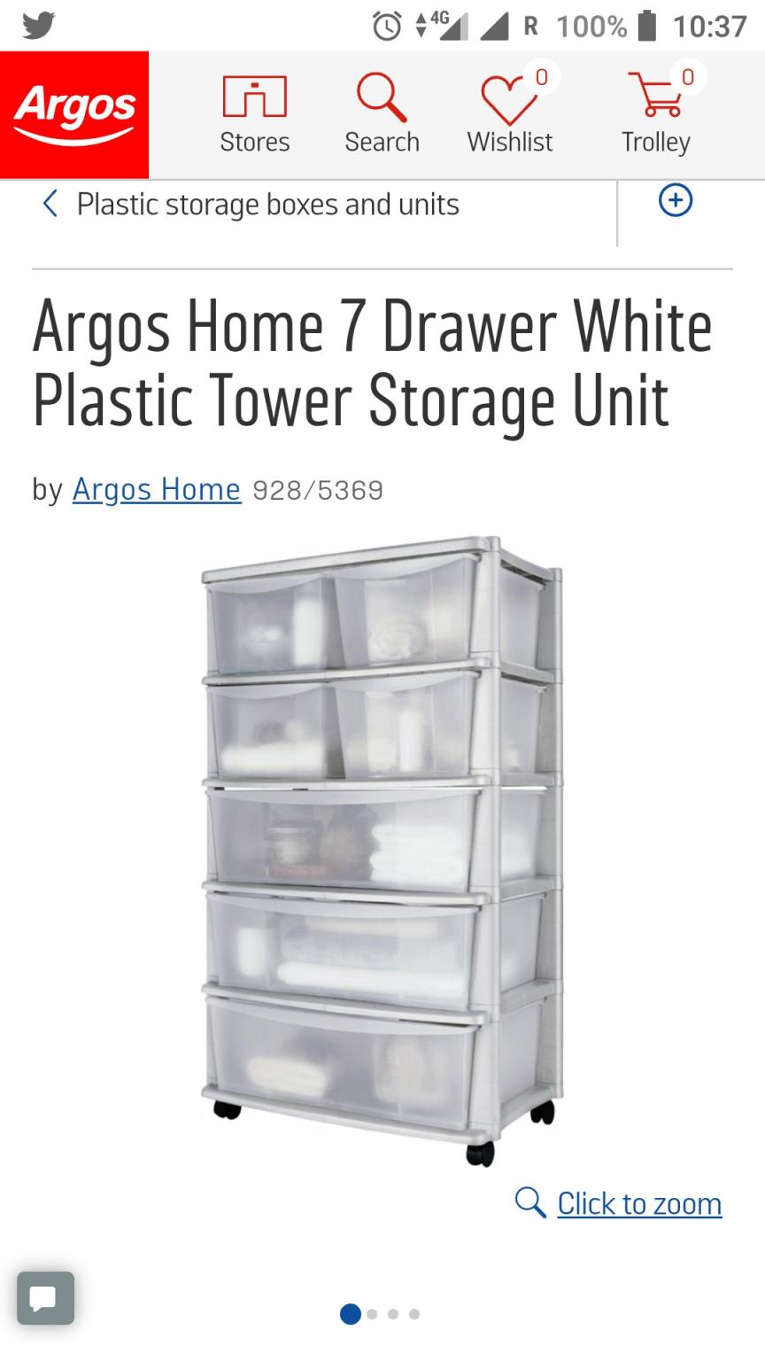 New Plastic Drawer Storage Unit From Argos In N7 Islington Fur 19