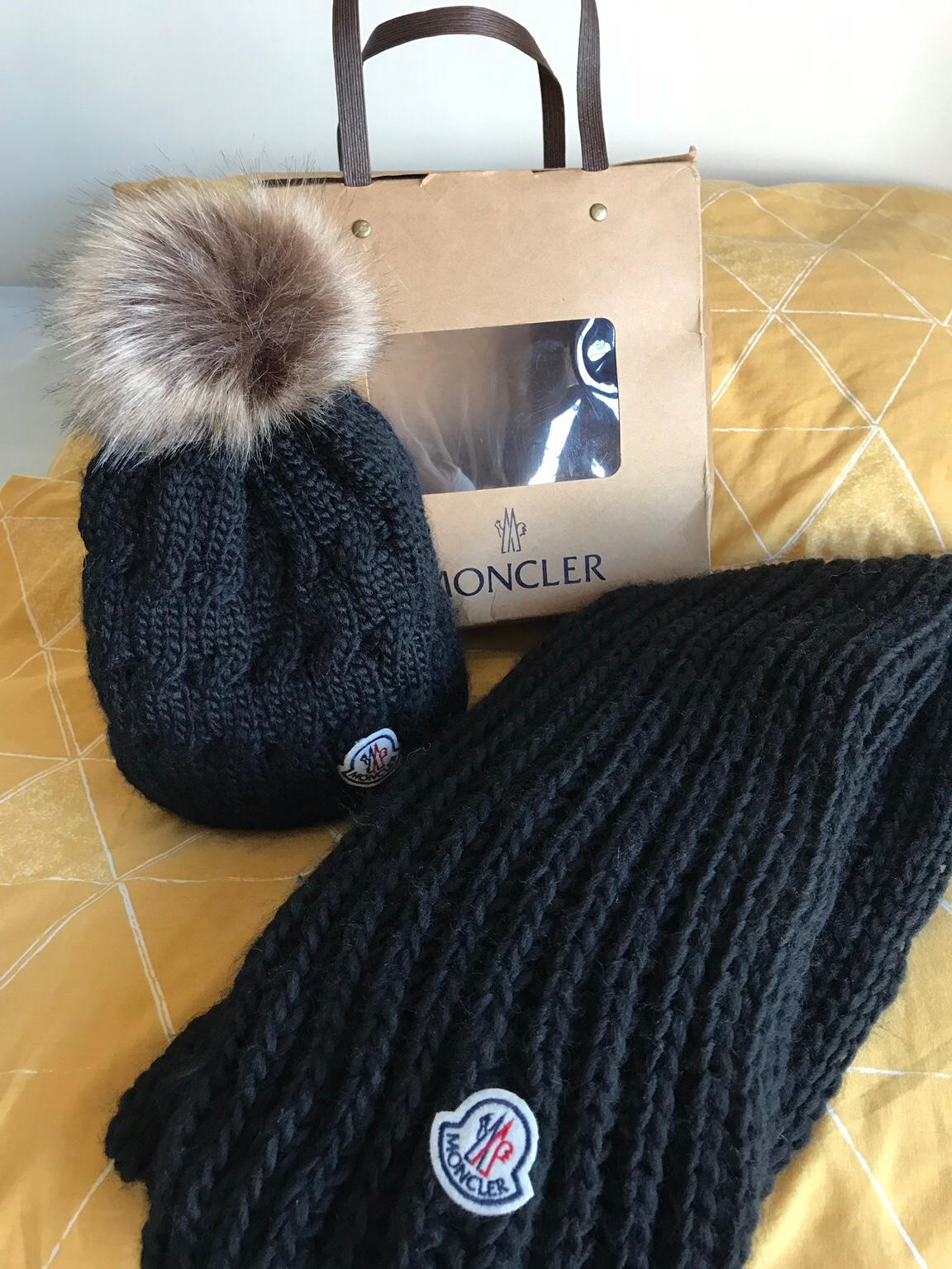 mens moncler hat and scarf set