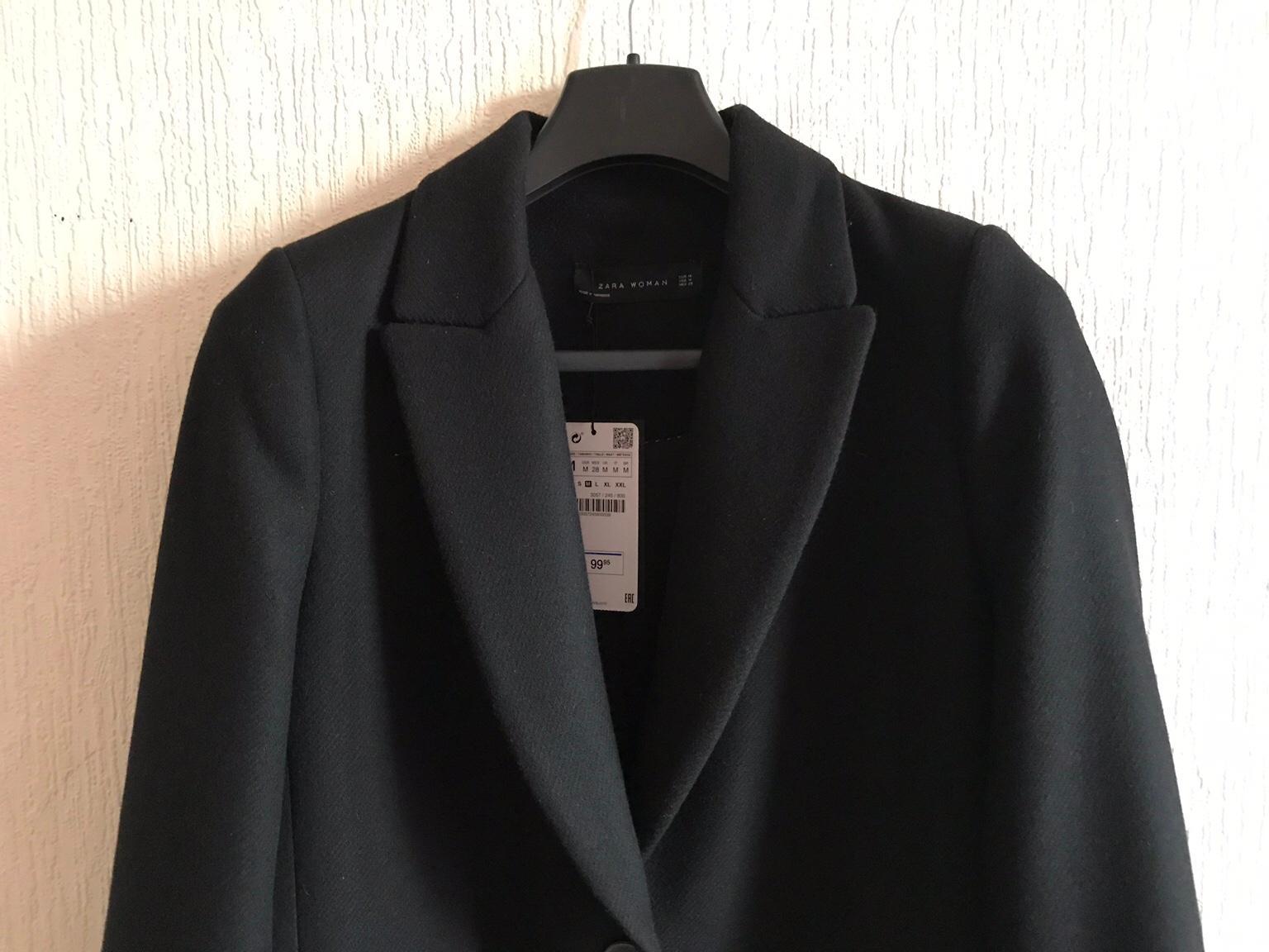 zara masculine coat black