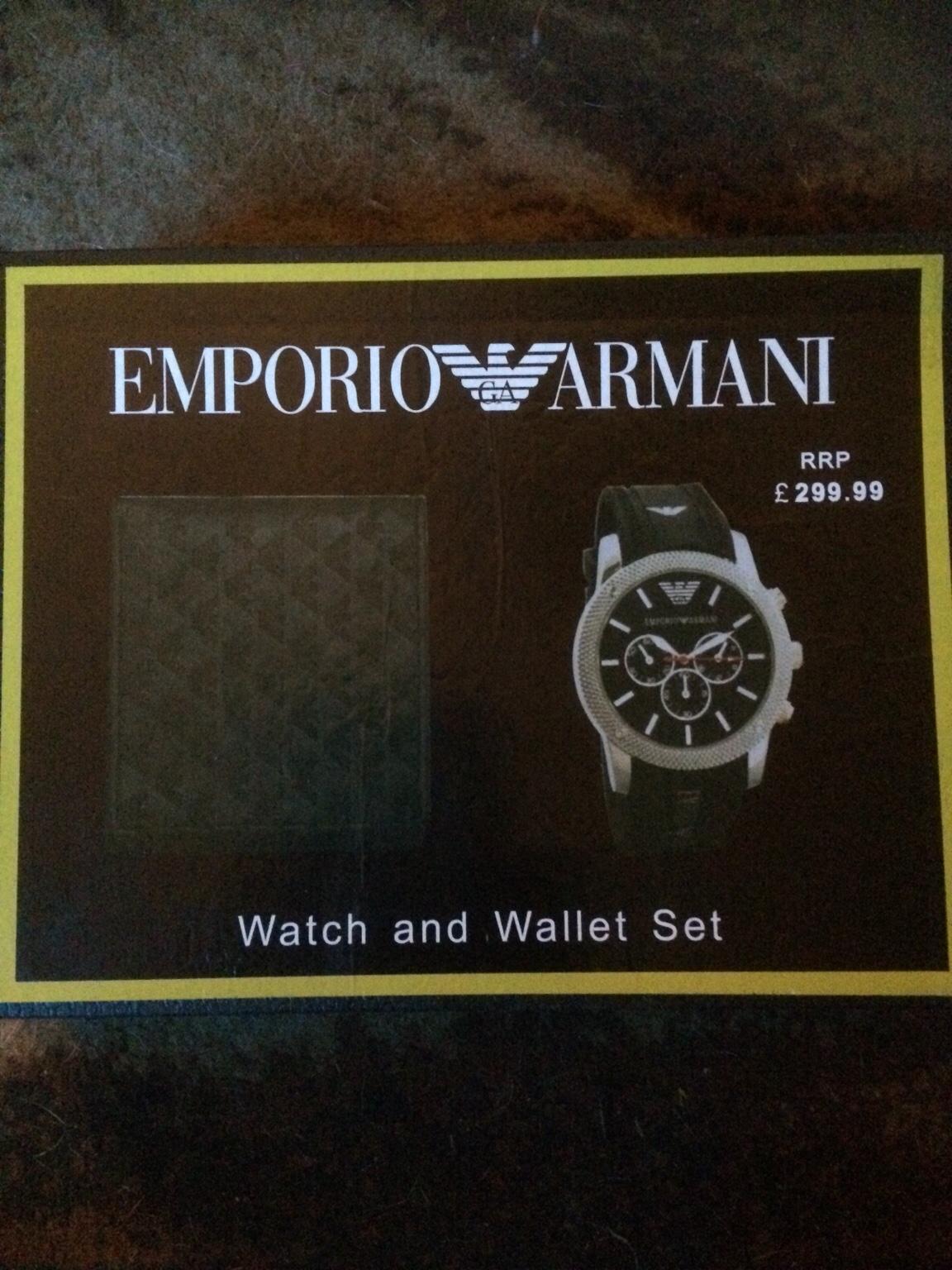 armani watch and wallet set