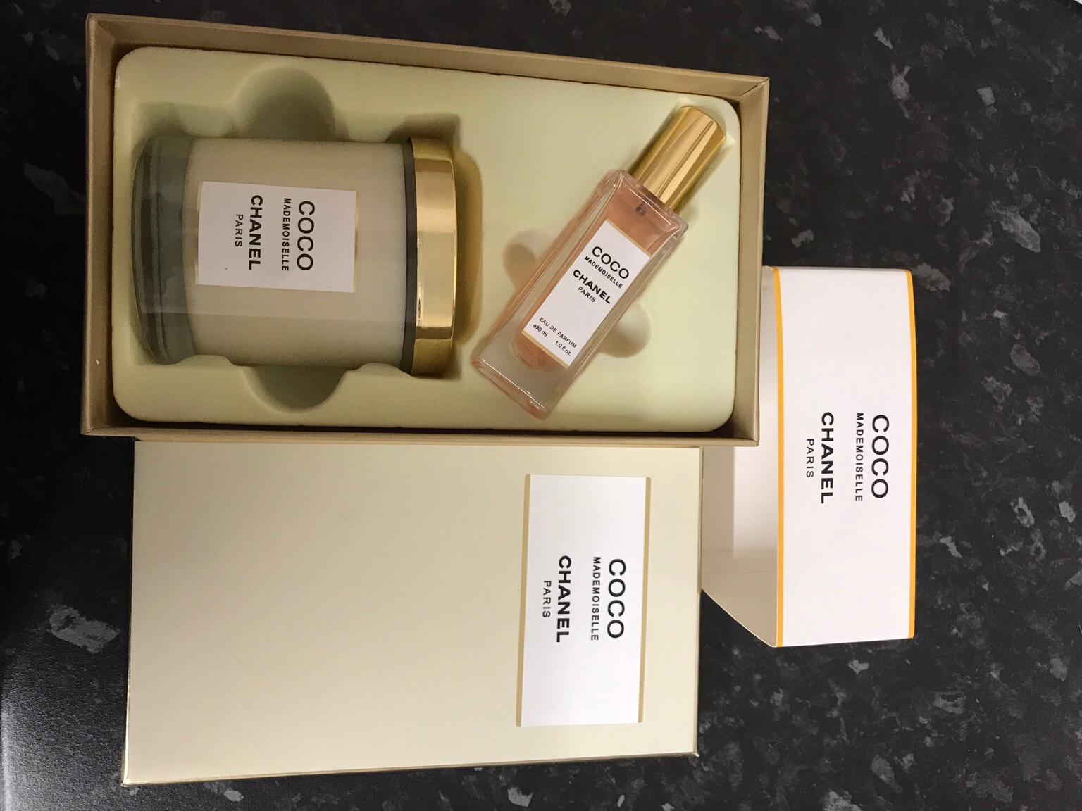 Coco Chanel perfume and candle gift set 