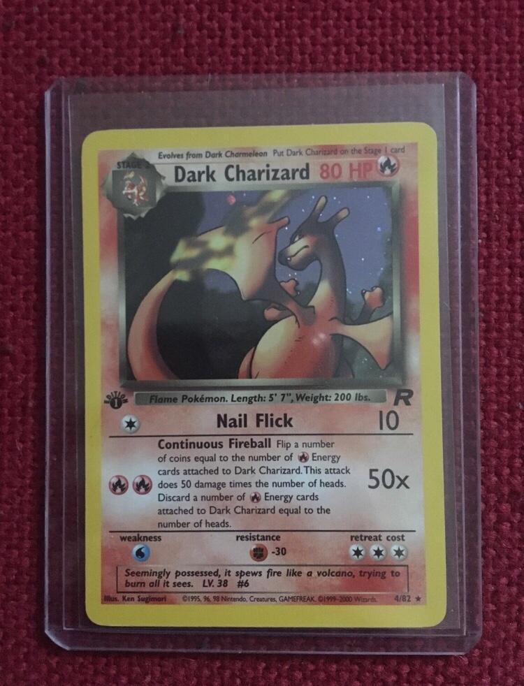 Dark Charizard 4//82 TR Pokémon 1st Edition Mint Condition Holo Rare
