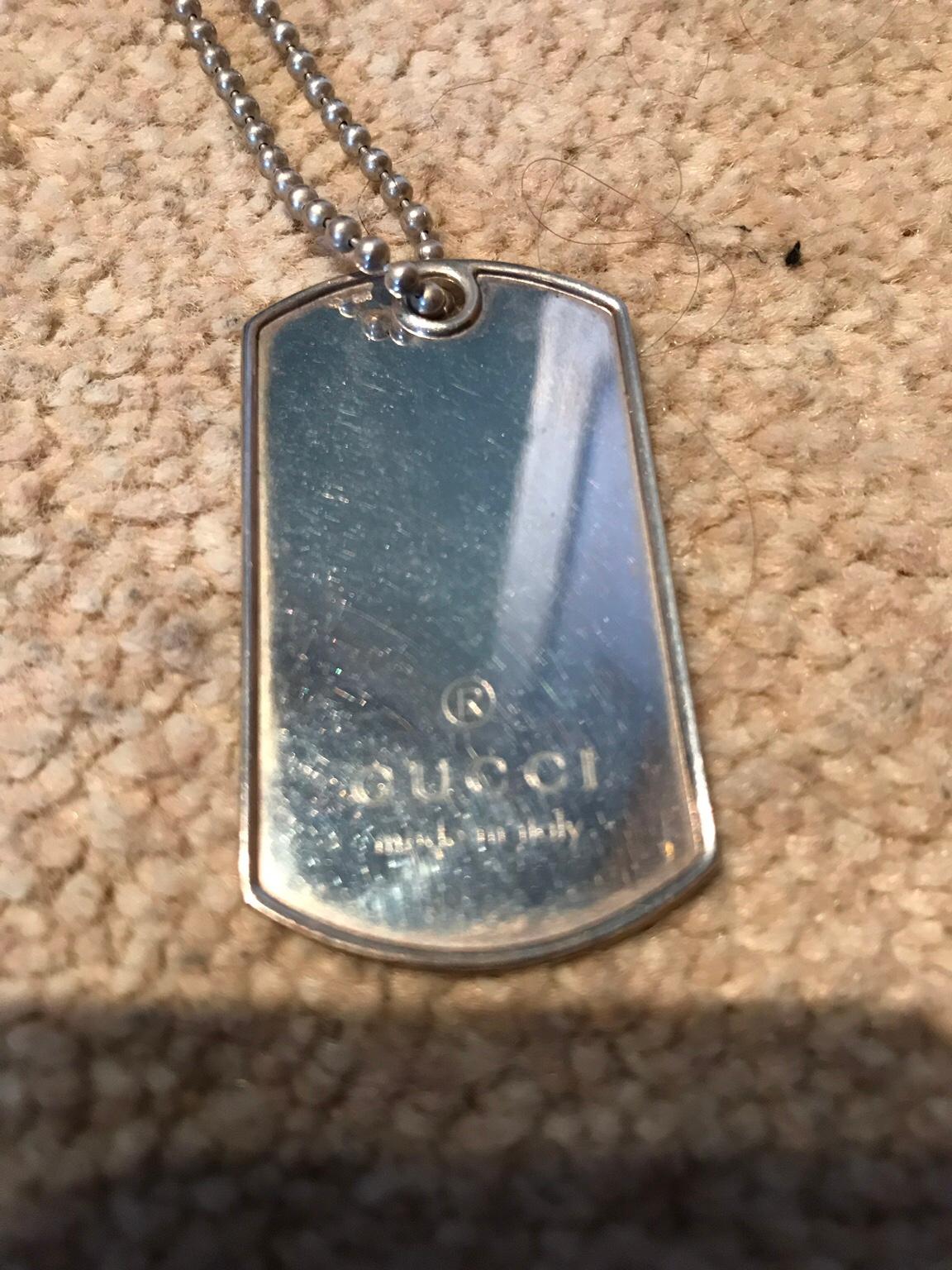 gucci dog tag necklace
