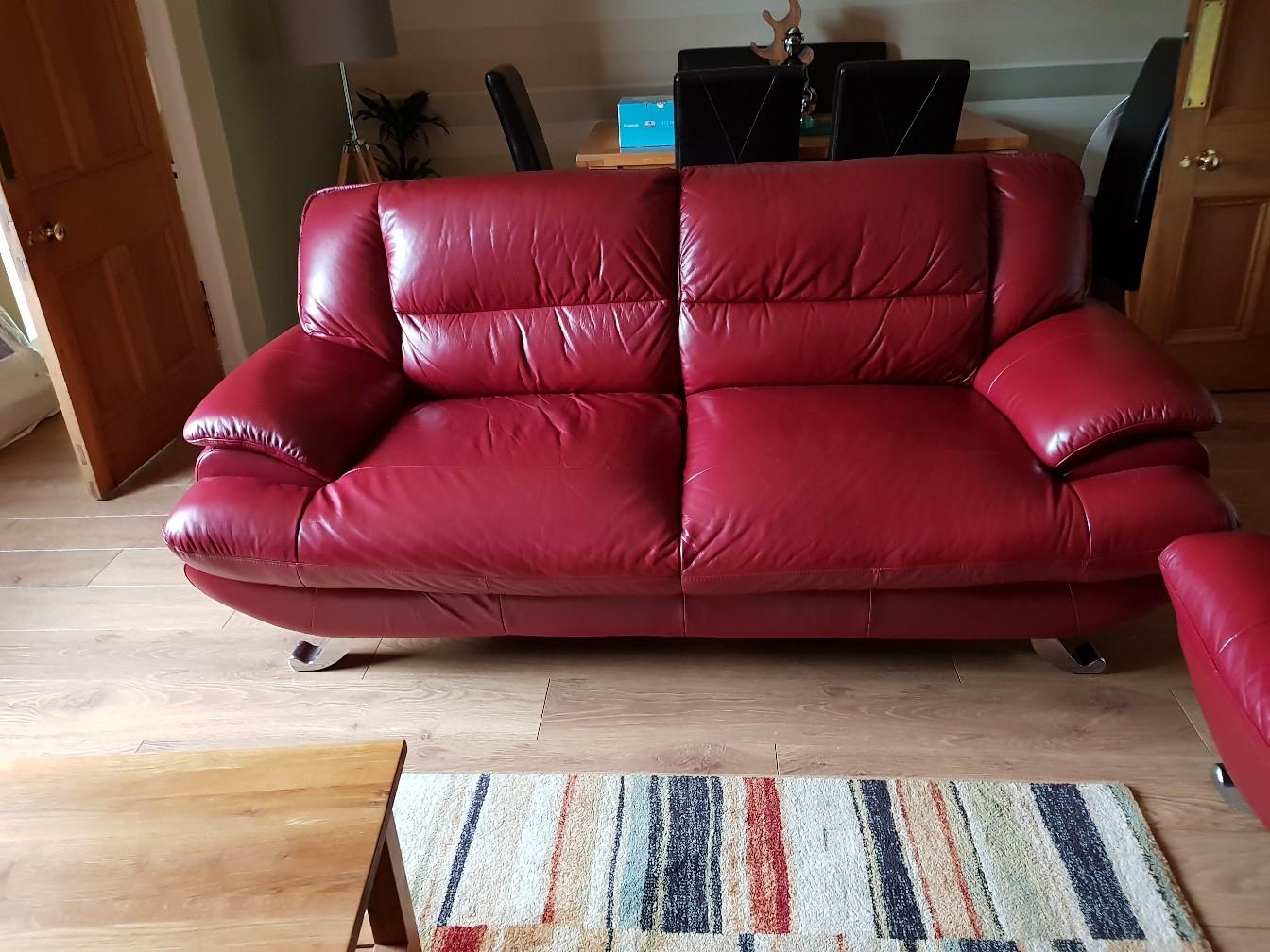 Two Leather Sofas For Sale In Ml1 Motherwell For 215 00 For Sale