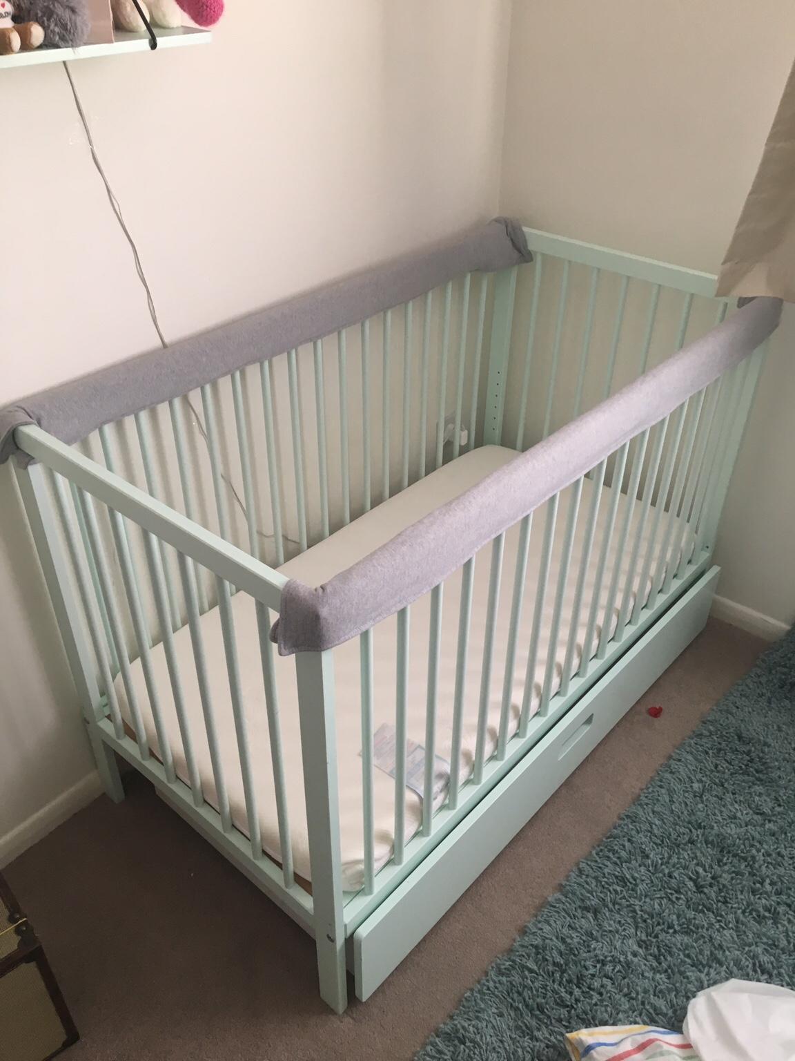moKee Cot Bed Mini Drawer Stone Teal 