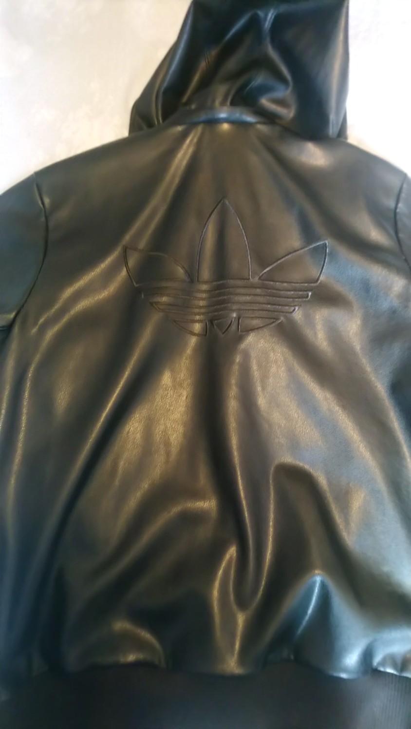 adidas hooded leather jacket