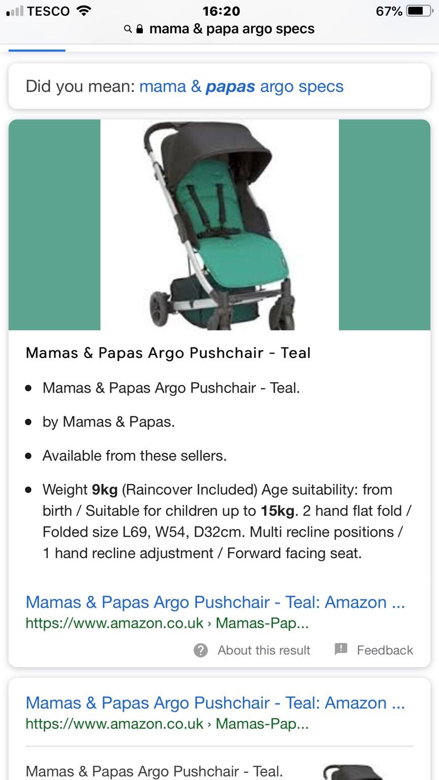 mamas and papas argo pushchair