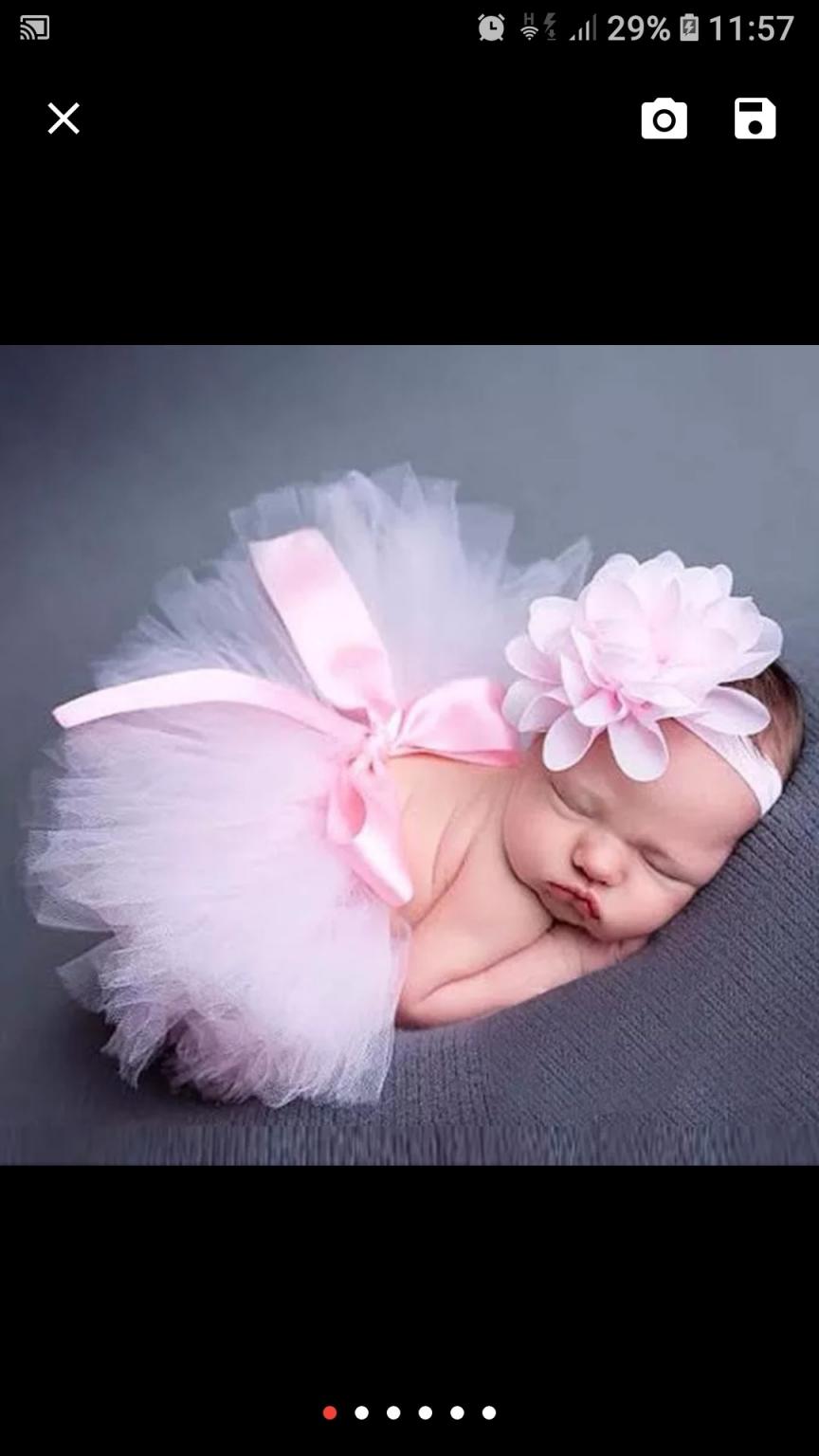 Neugeborenes Baby Mädchen Kleid Stirnband-Set Tütü Kostüm Fotoshooting w//