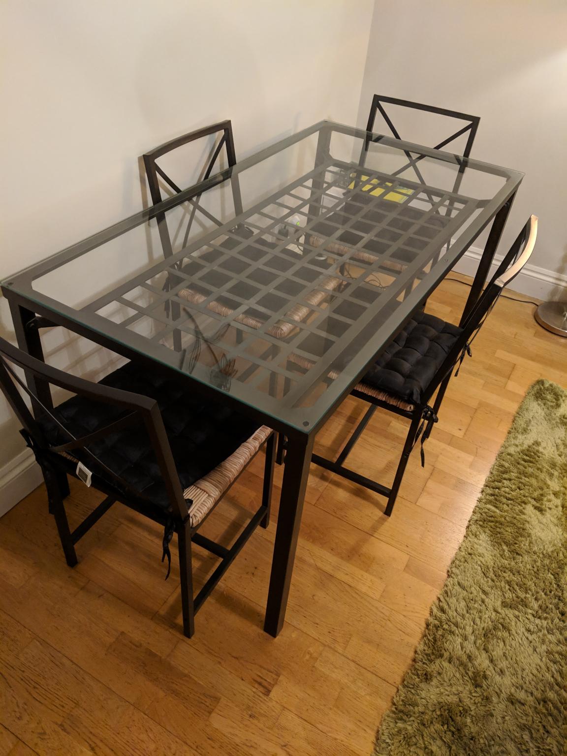 Ikea Granas Glass Dining Table with 4 Chairs in Hertsmere for £80.00