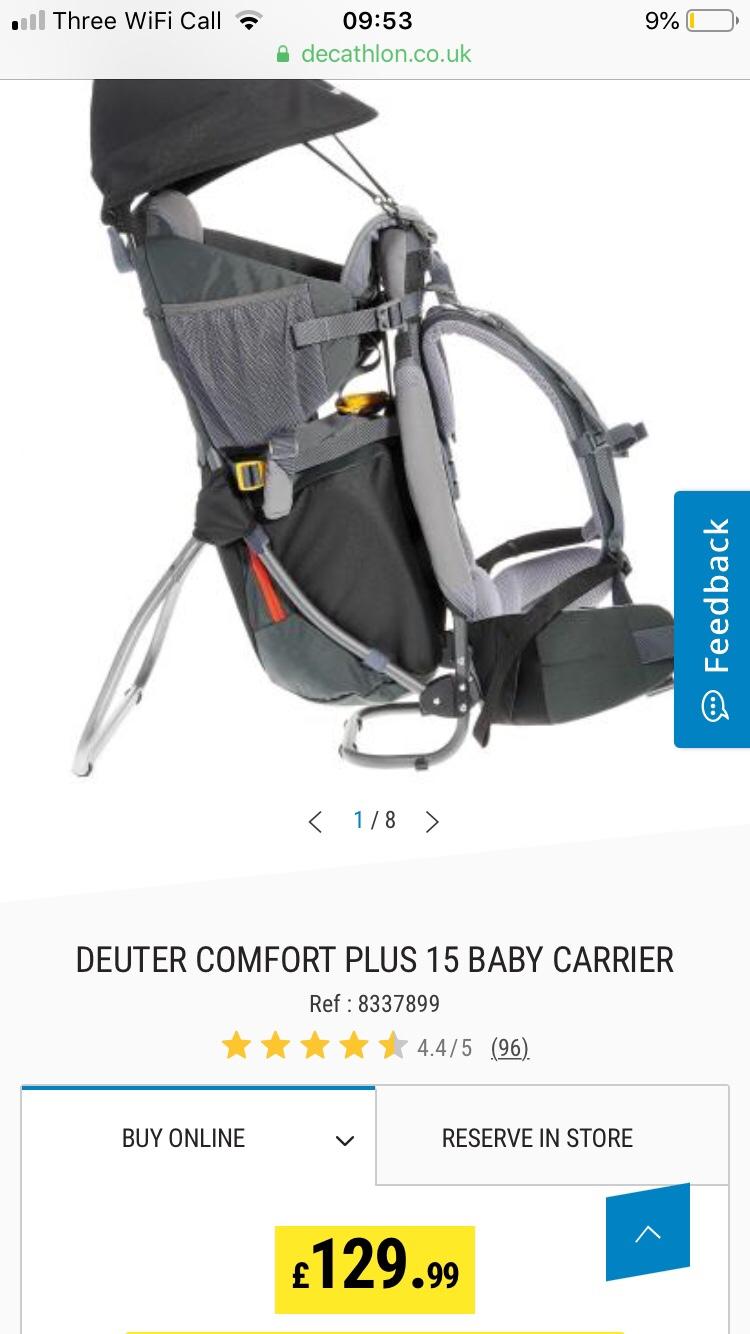 deuter comfort plus 15 baby carrier