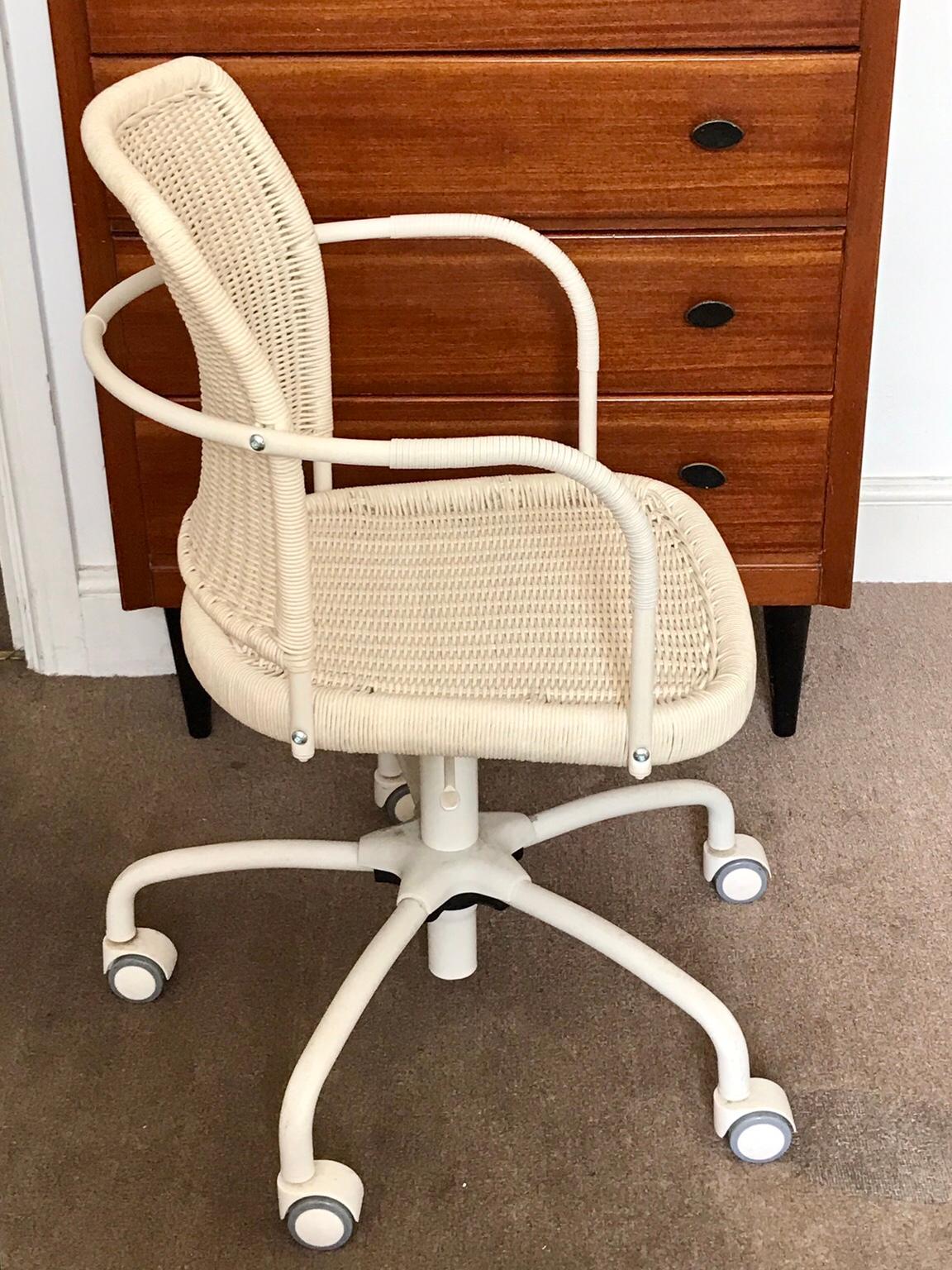 IKEA Cream off white rattan office chair in E8 Hackney for