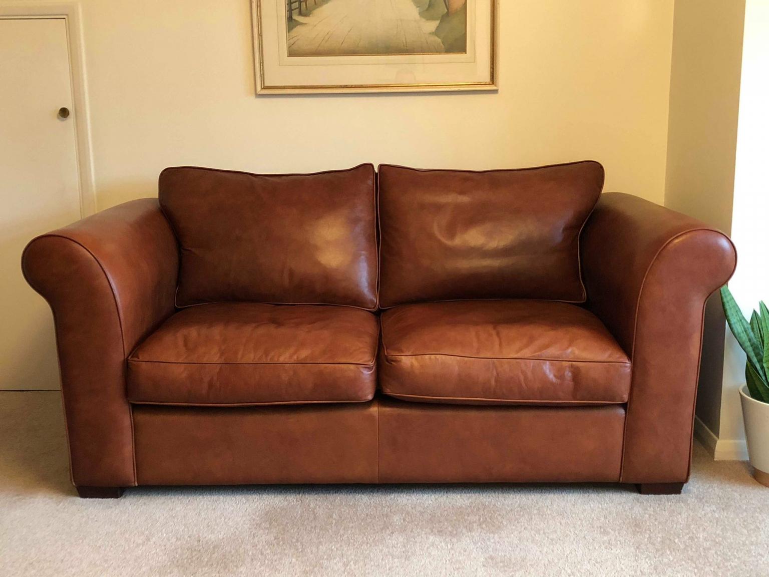 laura ashley brown leather sofa second hand