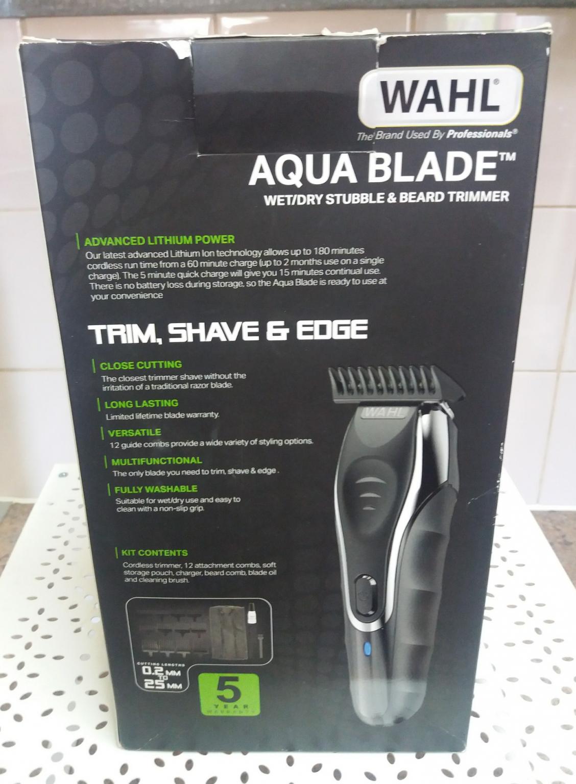wahl beard trimmer aqua blade