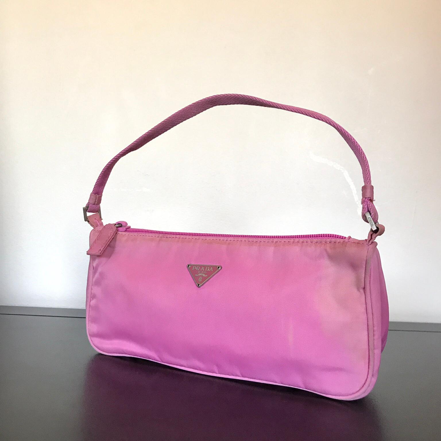 Prada Tessuto Nylon Pink Mini Hobo Bag