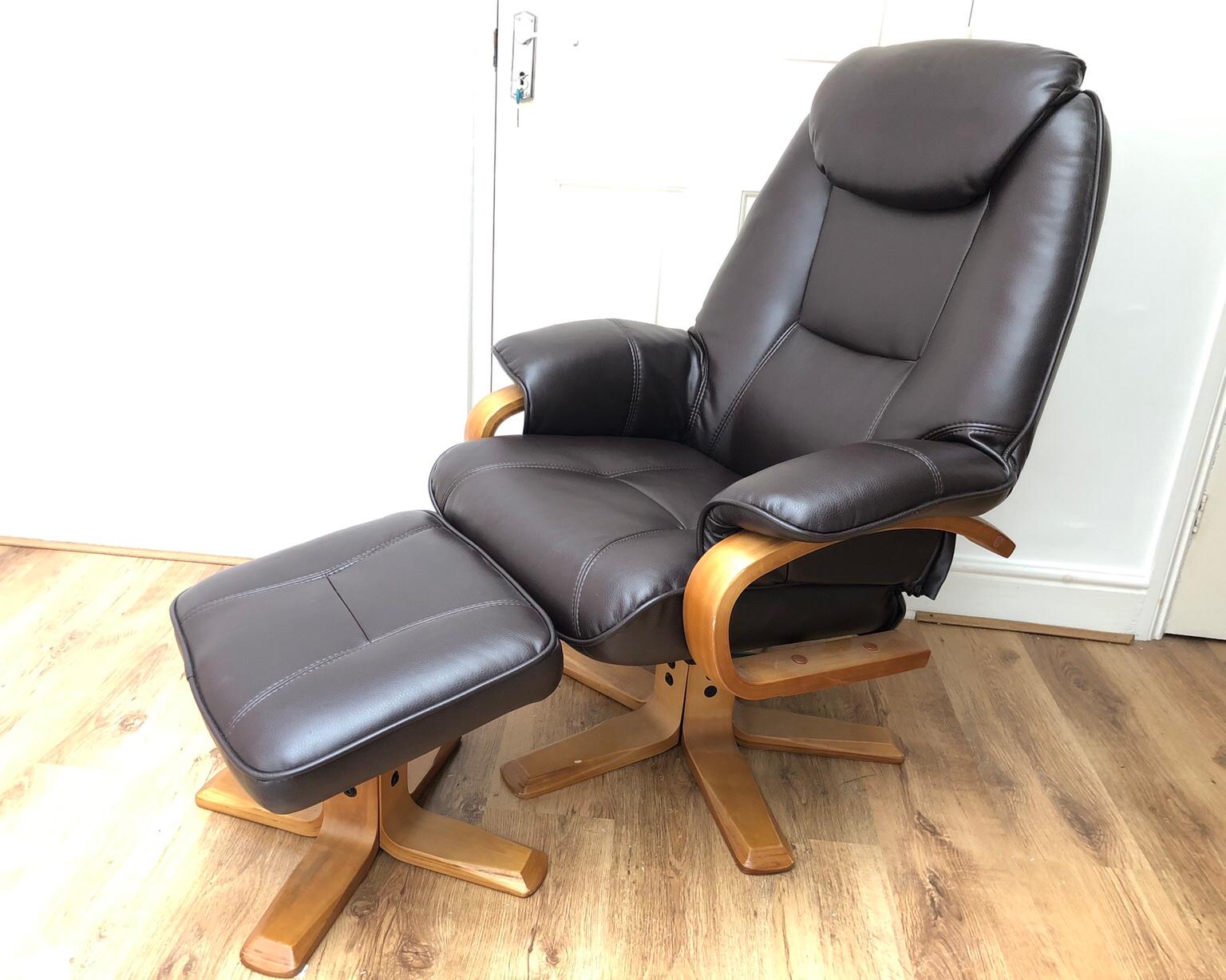 Leather Recliner Chair With Footstool In Northampton For 175 00