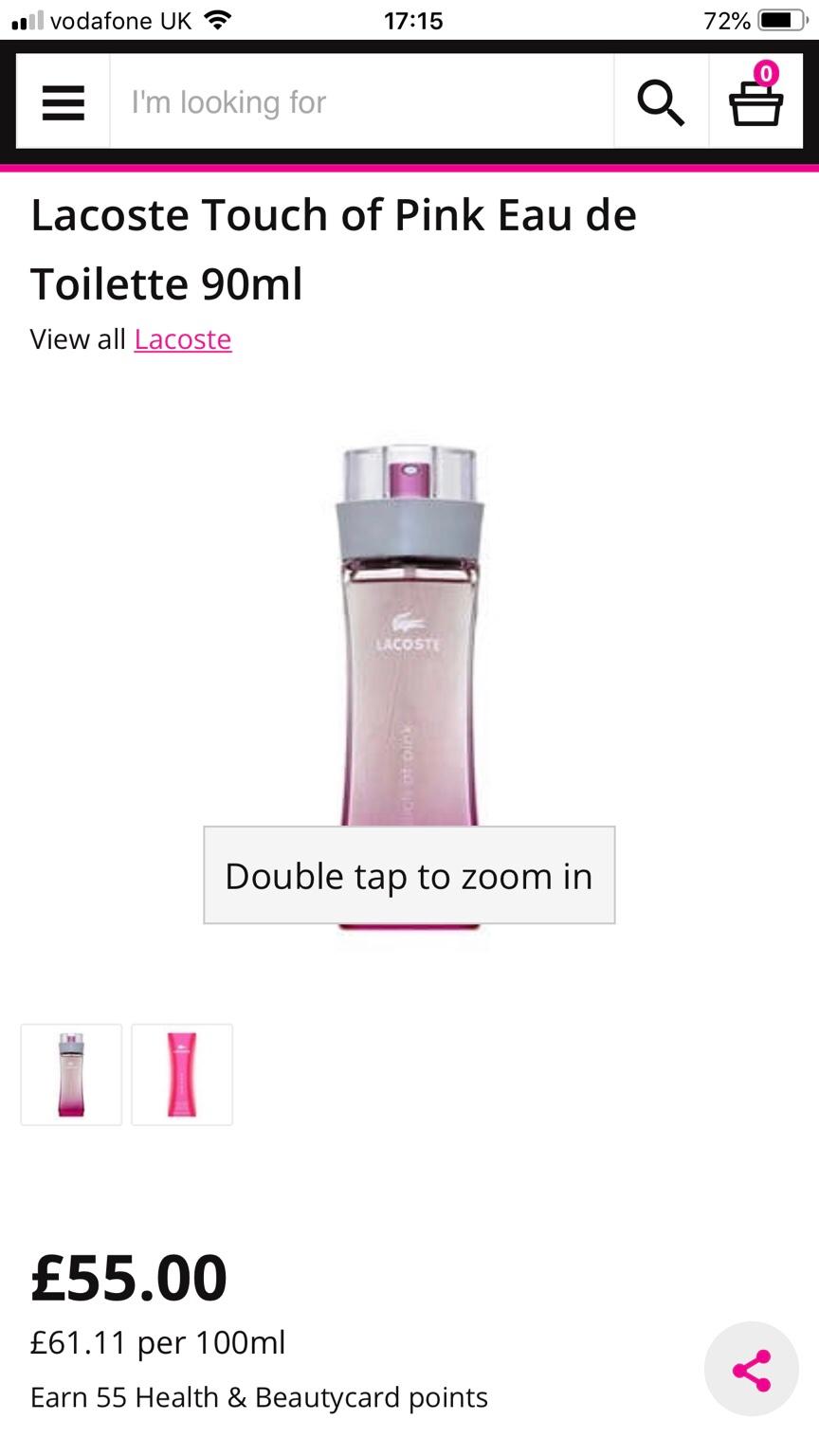 lacoste touch of pink superdrug