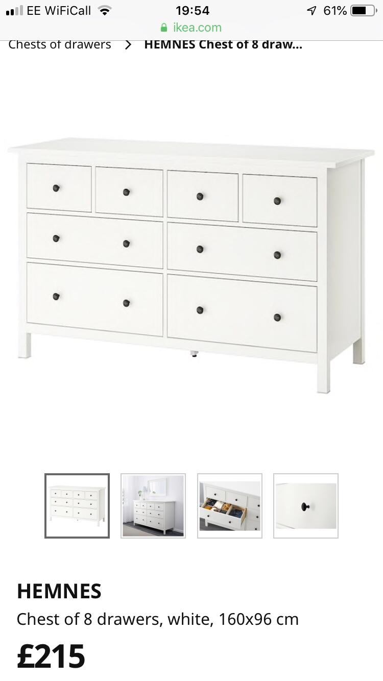 Ikea Hemnes Chest Of 8 Drawers White In Brentwood Fur 80 00 Zum