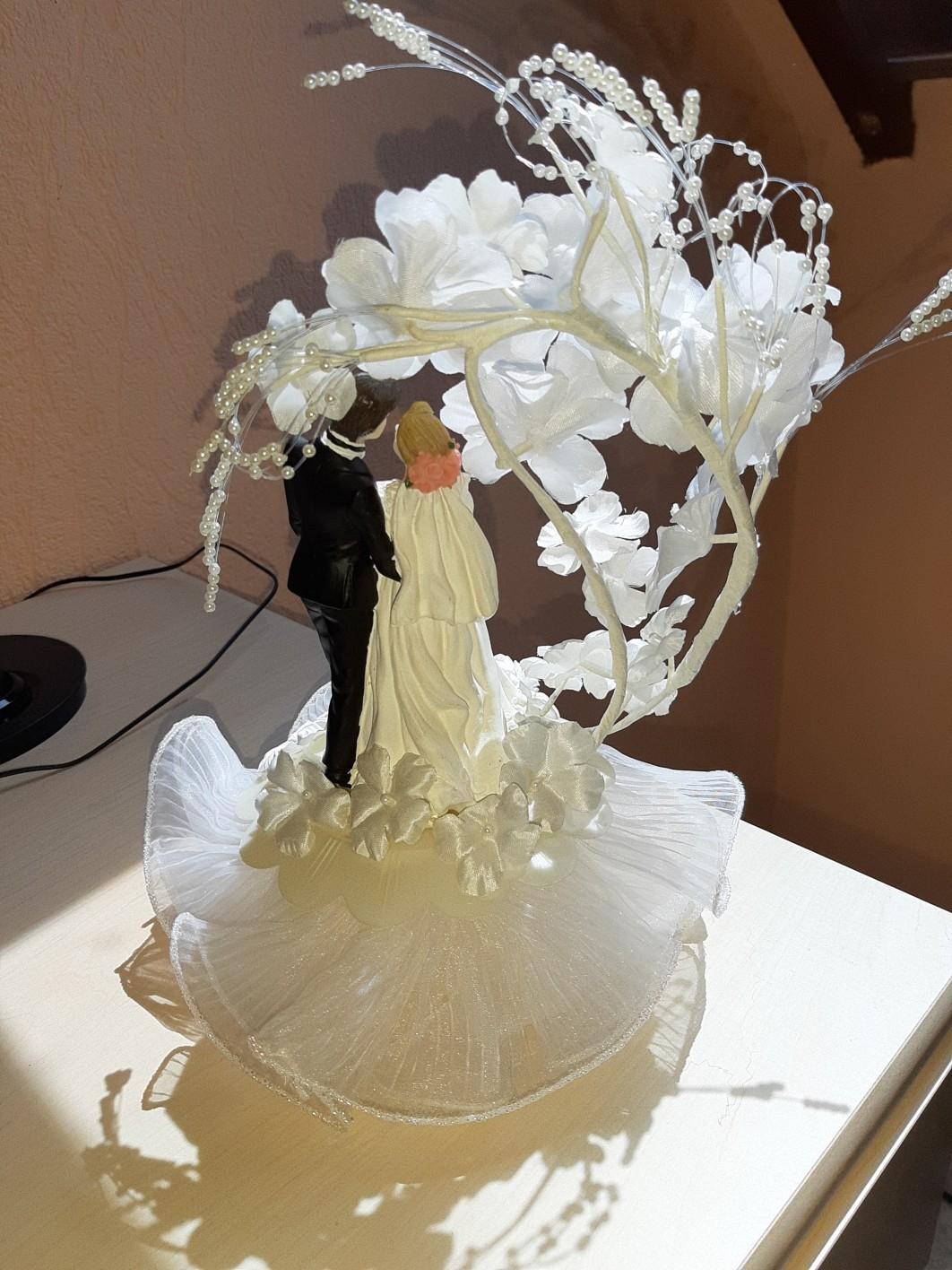 Deko-Figur Tortenfigur Brautpaar im Pavillion Hochzeit 20 cm