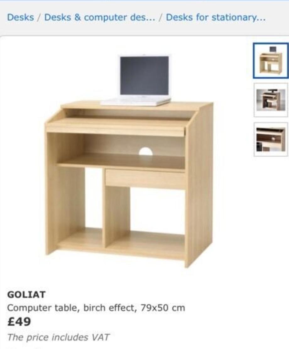 Ikea Goliat Laptop Computer Desk Birch In Se19 London Fur