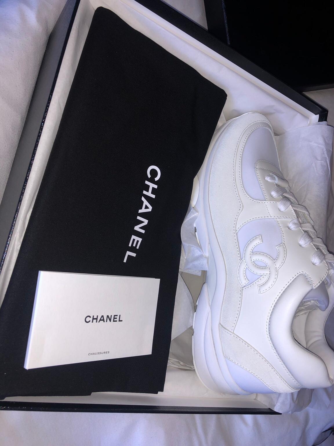 chanel white runners