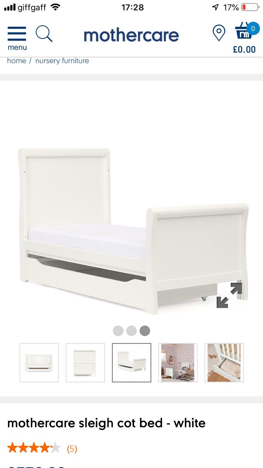 mothercare sleigh cot bed