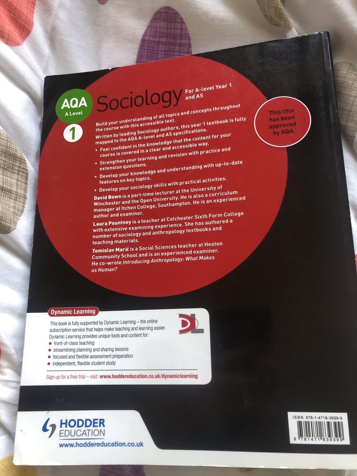 Sociology A Level Year 1 As Textbook In Ss5 Rochford Fur 10 00