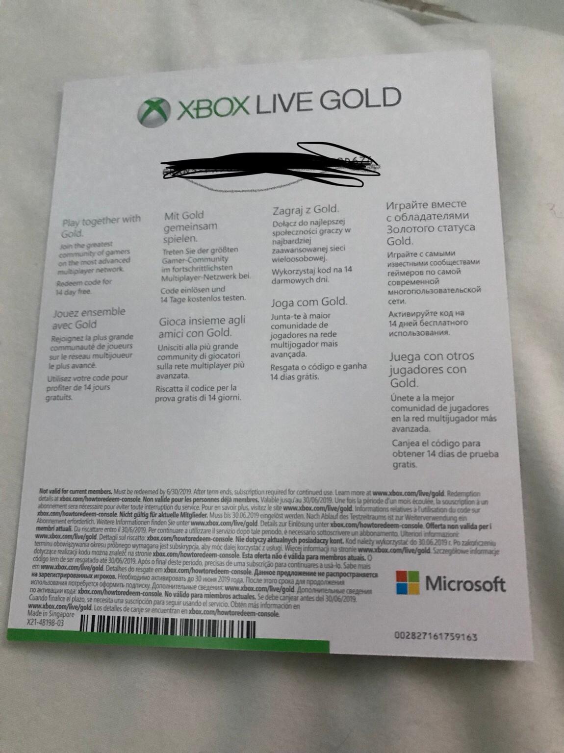 Code xbox kostenlos gold Xbox Live