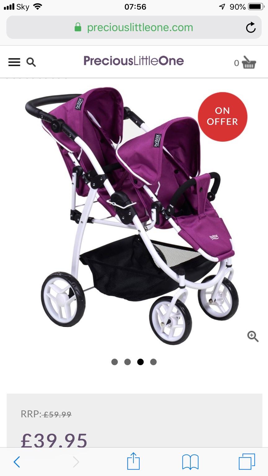 britax dolls double buggy hot pink