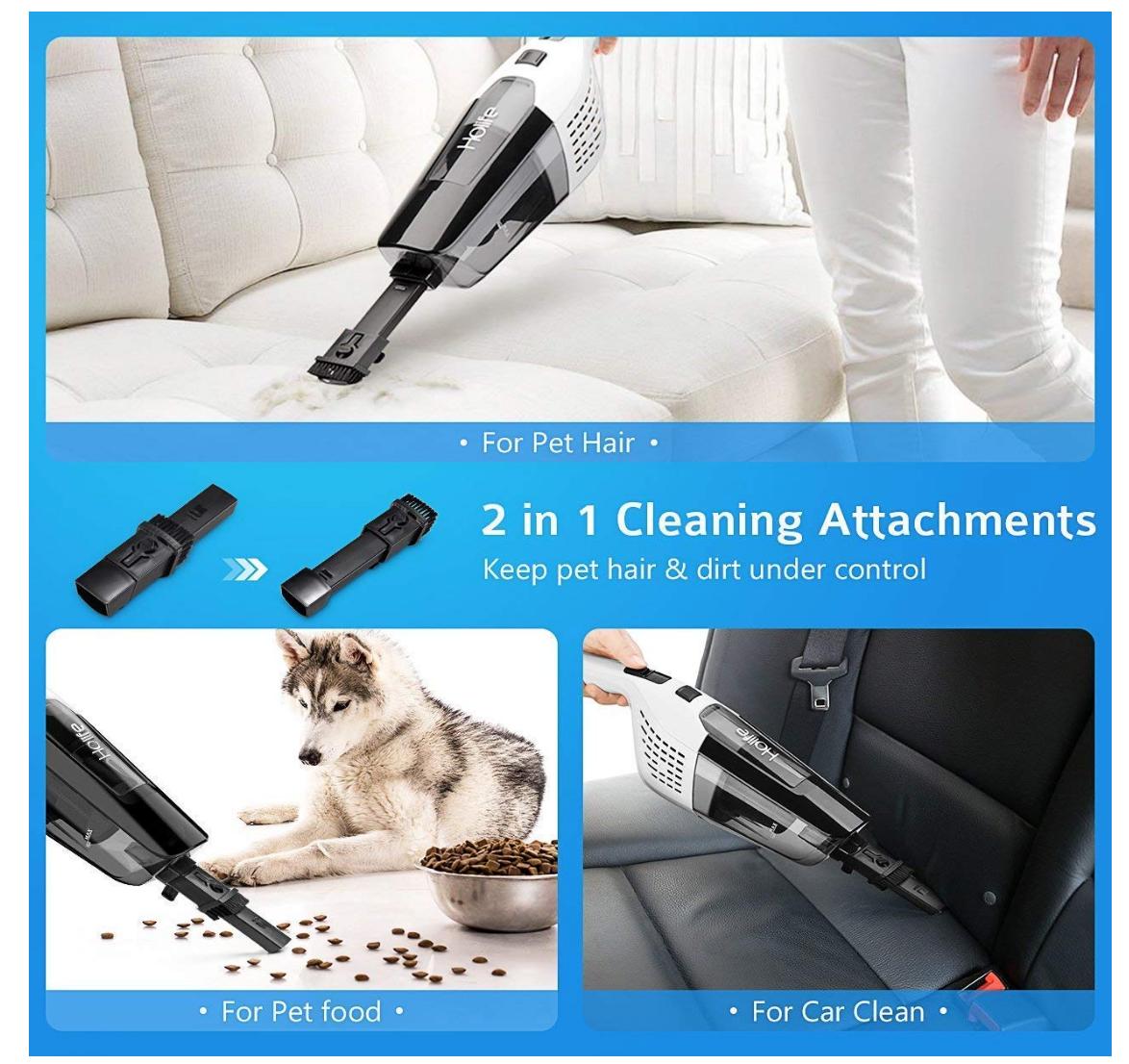 Rechargeable Battery Cordless Vacuum for Wet/Dry/Home/Car Use 6Kpa Hand Held Car Vac Holife Wet and Dry 22.2V Handheld Vacuum Cleaner Cordless 
