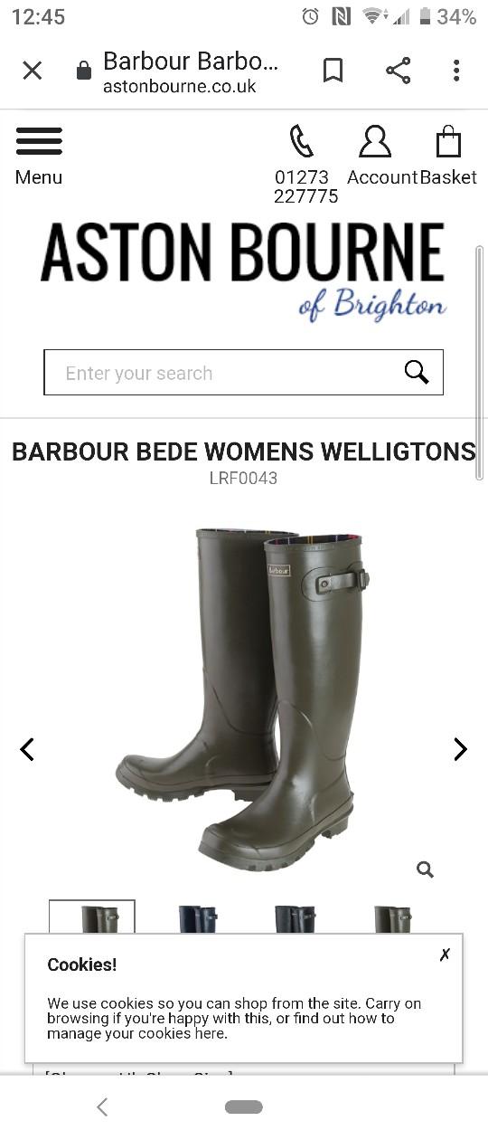 Barbour wellies olive size 4 in B64 