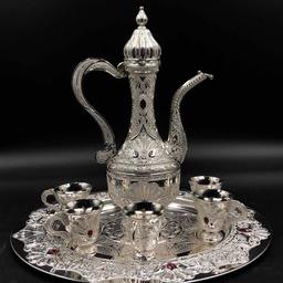 Turkish Arabian Style Tea Jug CH1002 Silver Gold
