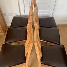 6 X Solid Oak Heavy Leather Dining Chairs In Tn18 Wells Fur 125 00 Zum Verkauf Shpock At