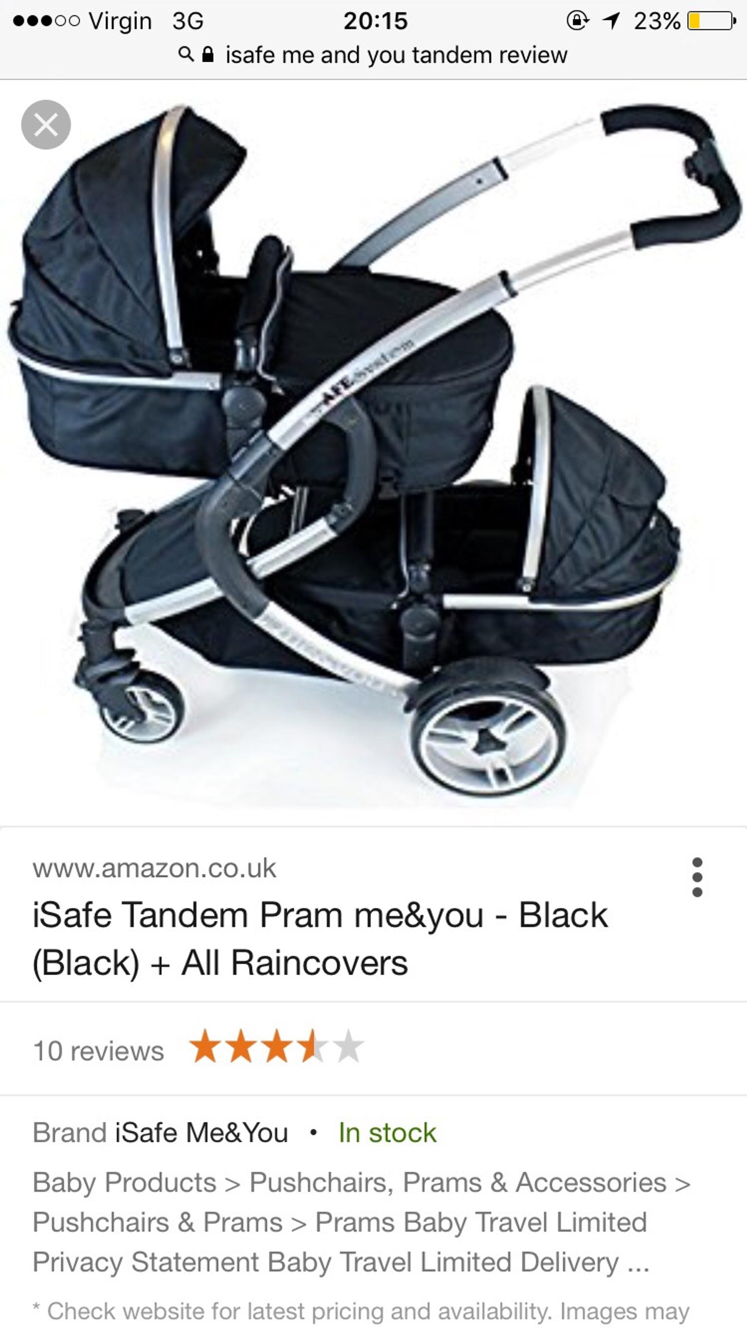 isafe me and you tandem pushchair