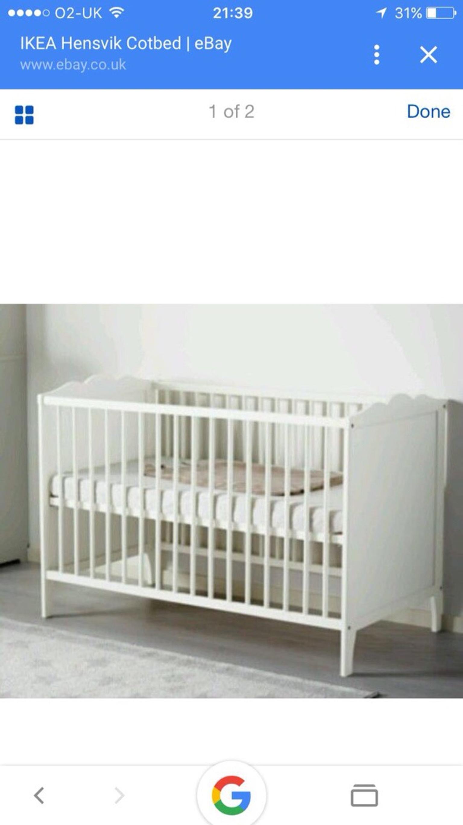 ikea white cot bed