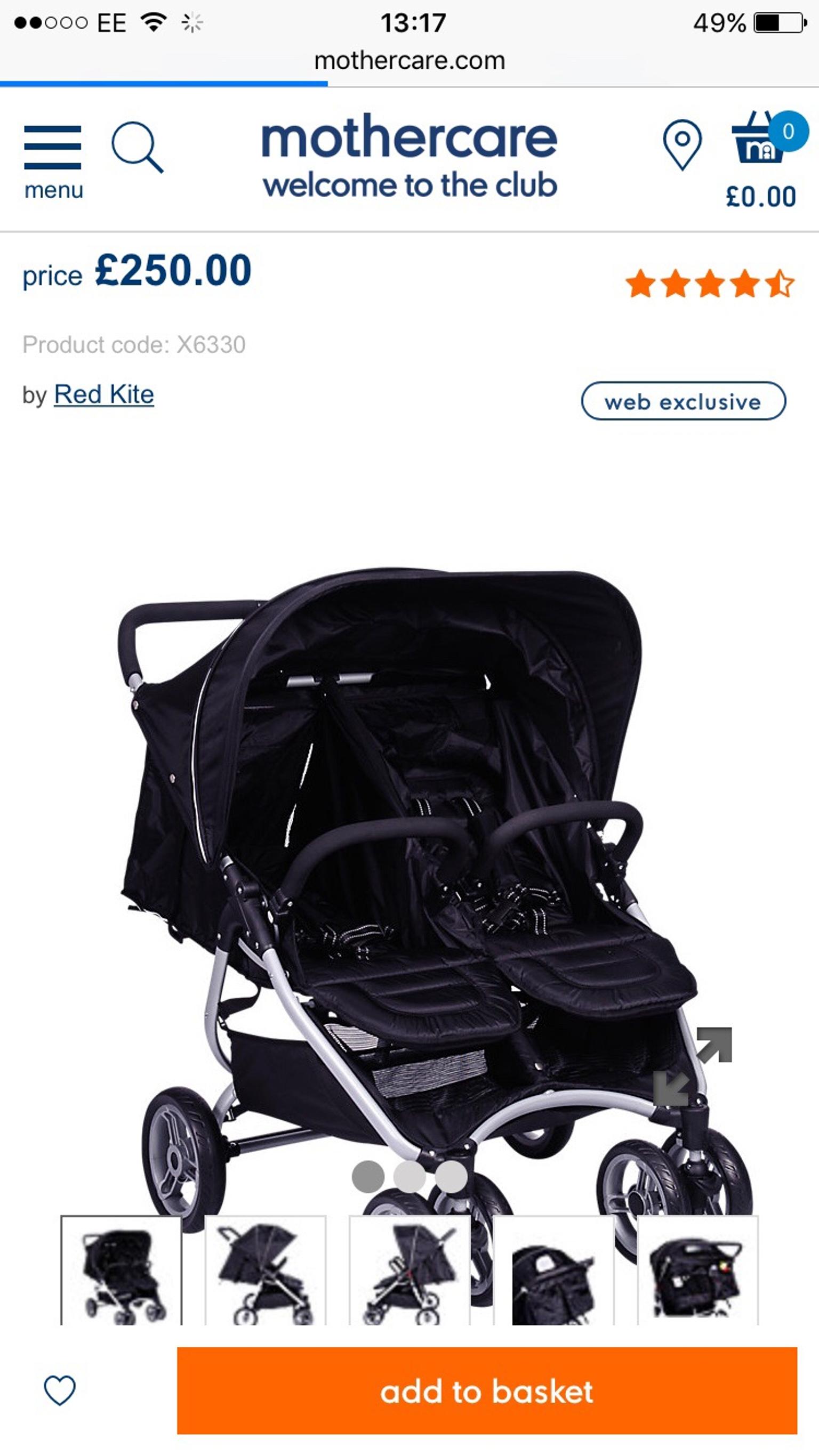 red kite double buggy